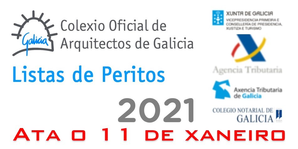 Últimos días para a inscrición nas listas de peritos do Colexio Oficial de Arquitectos de Galicia para o ano 2021