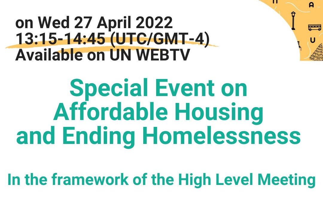 Presentación del FORO INTERNACIONAL UIA 2022 en la reunión de alto nivel sobre vivienda asequible de la ONU
