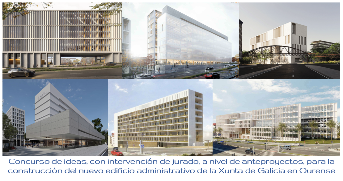 Documentación gráfica de los premiados en el Concurso de ideas para la construcción del nuevo edificio administrativo de la Xunta de Galicia en Ourense
