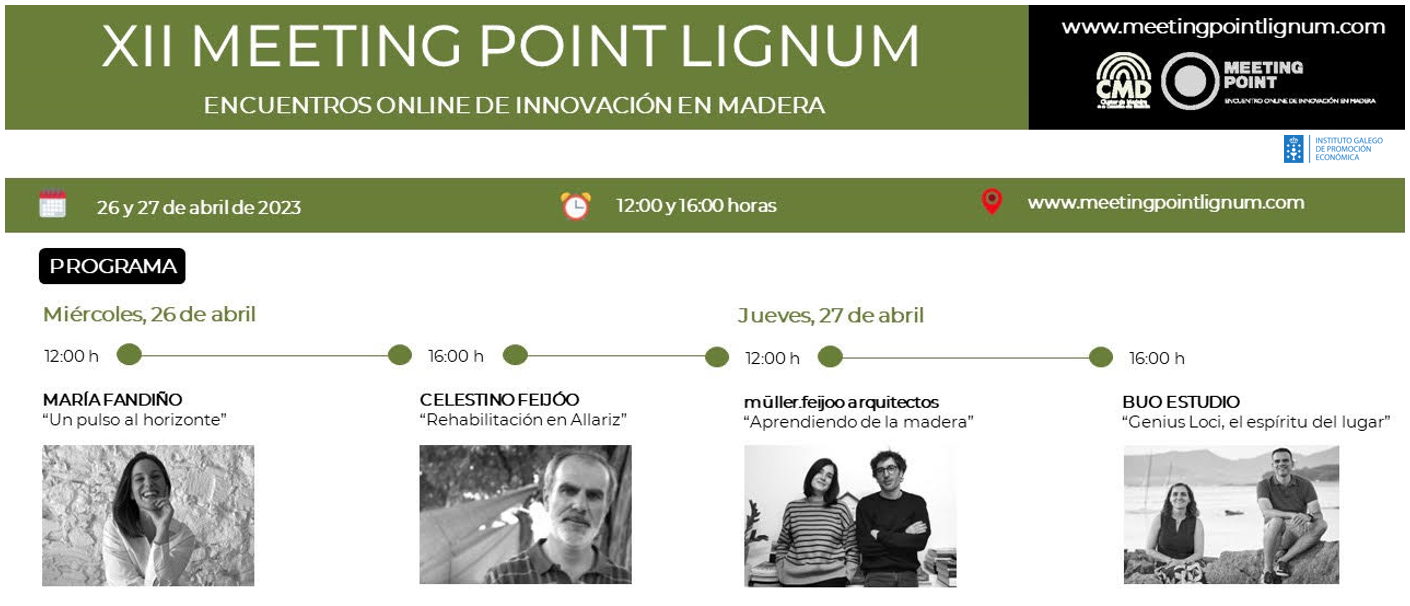 Celebración XII Meeting Point Lignum, Encuentros Online de Innovación en Madera_26 y 27 de abril