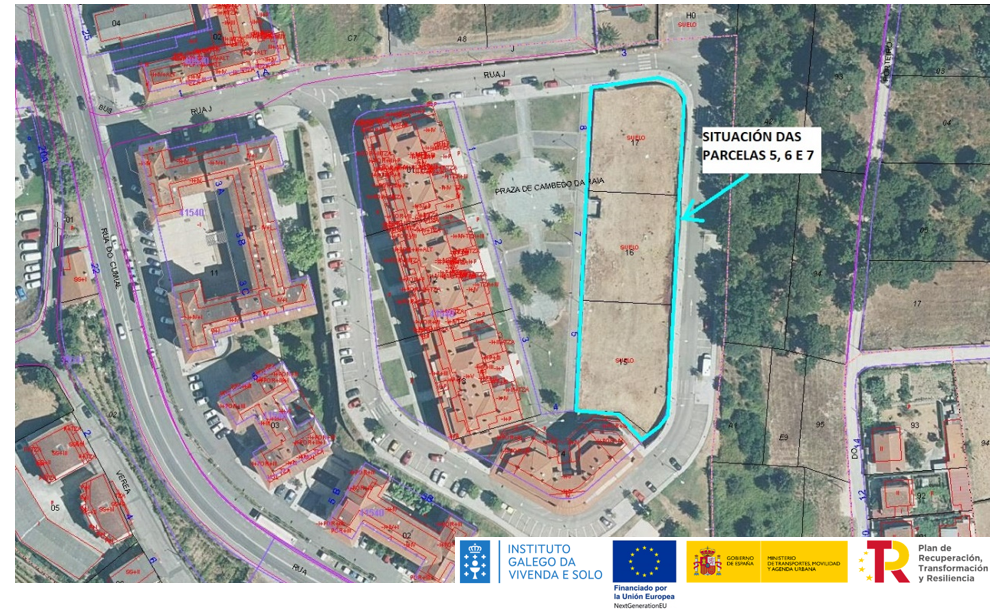 Concurso de redacción de estudio de detalle, redacción de proyecto y dirección de obra para la construcción de 66 viviendas de promoción pública en Ourense