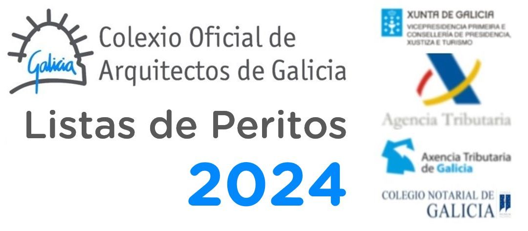 Listas de peritos del Colexio Oficial de Arquitectos de Galicia para el año 2024
