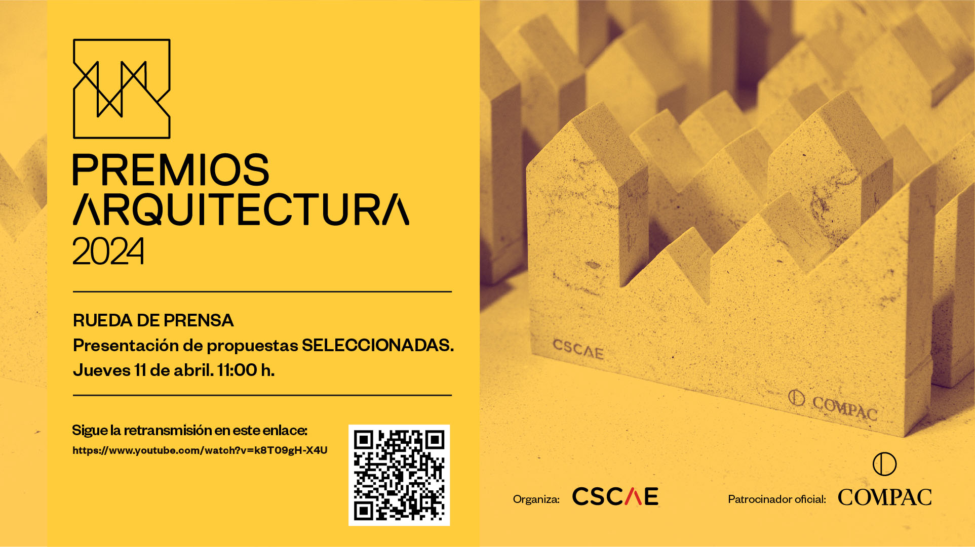 El CSCAE anunciará, en directo, las propuestas SELECCIONADAS a los Premios ARQUITECTURA 2024