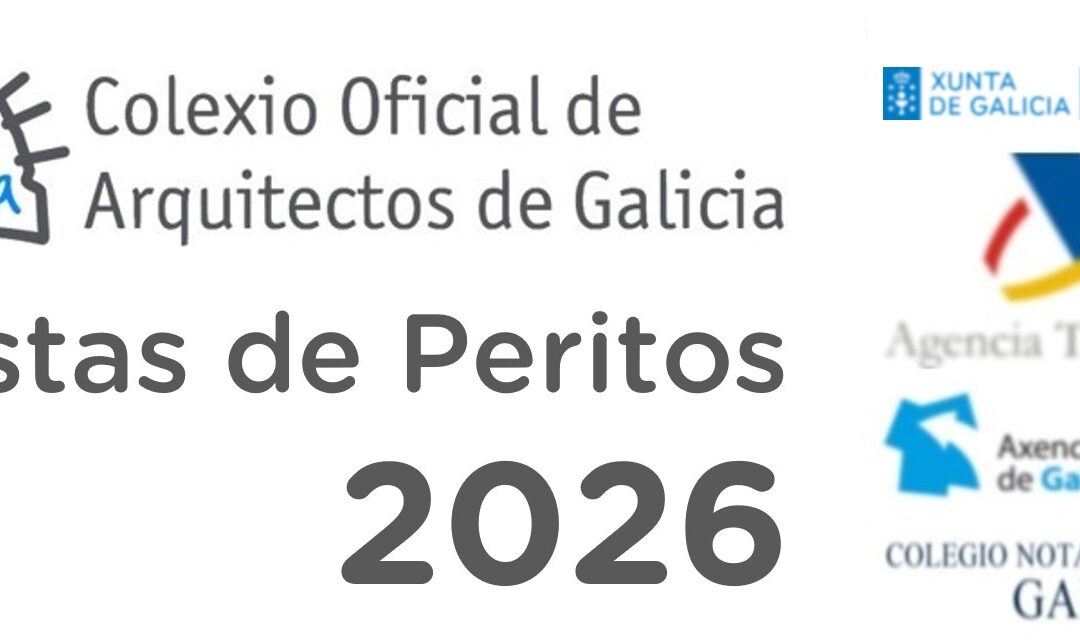 Listas de peritos del Colexio Oficial de Arquitectos de Galicia para el año 2026