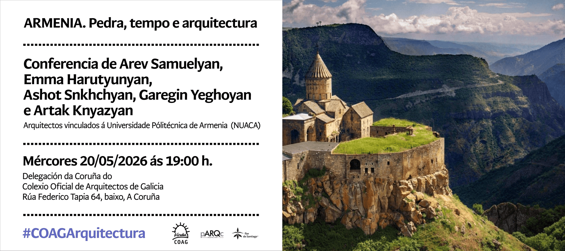 Conferencia de los arquitectos Arev Samuelyan, Emma Harutyunyan, Ashot Snkhchyan, Garegin Yeghoyan e Artak Knyazyan